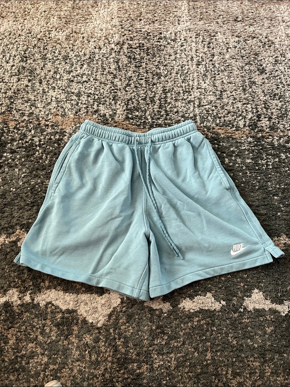 Nike Men's Light Teal Athletic Shorts with Drawstring